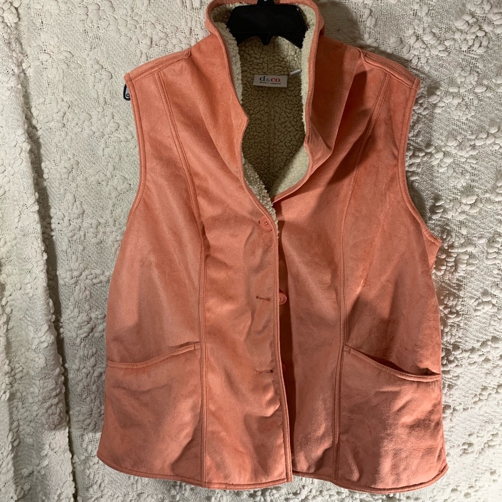 Peach Woman’s Vest with lamb lining